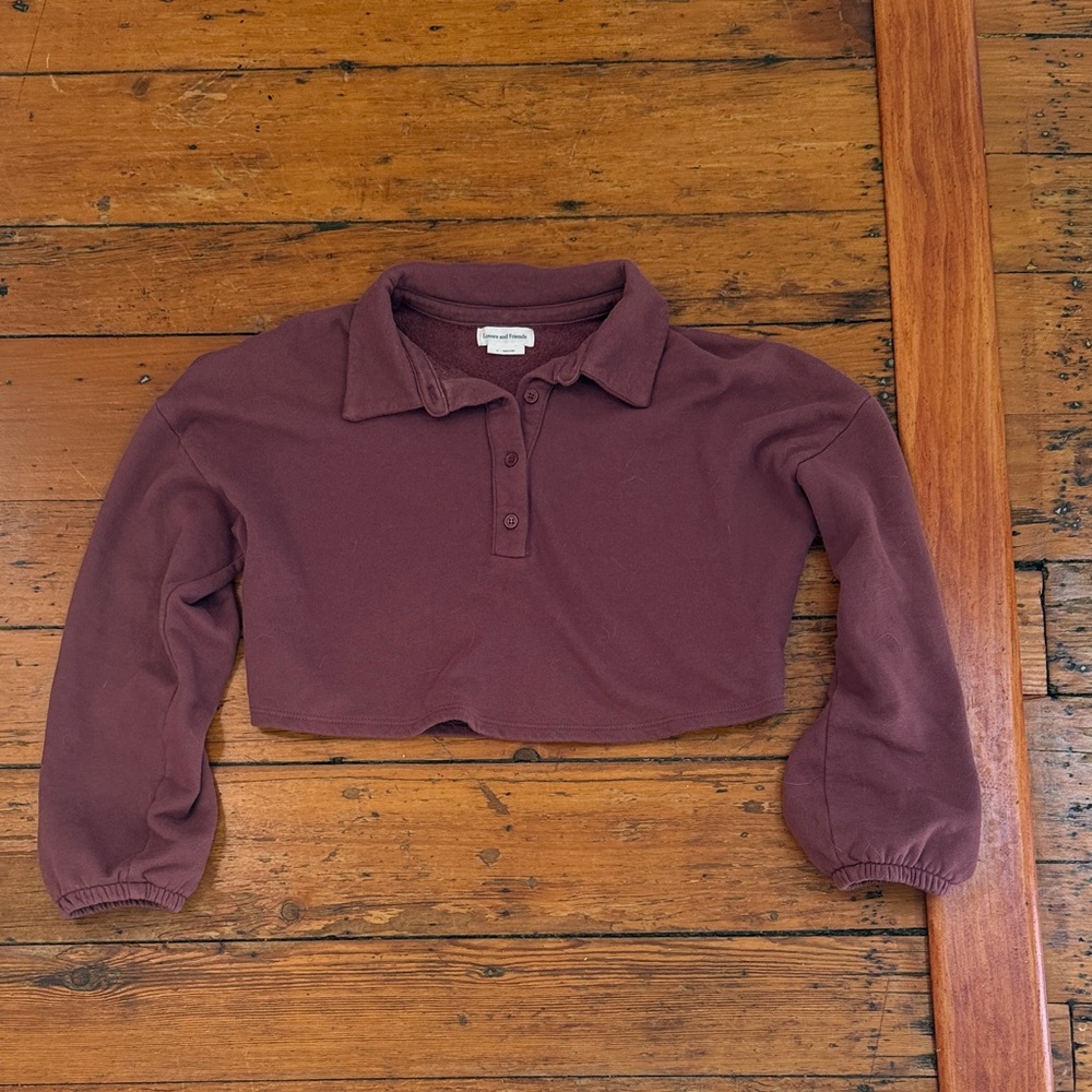 Lovers + Friends Cropped Helena Pullover in Rose Brown - Picture 2 of 3
